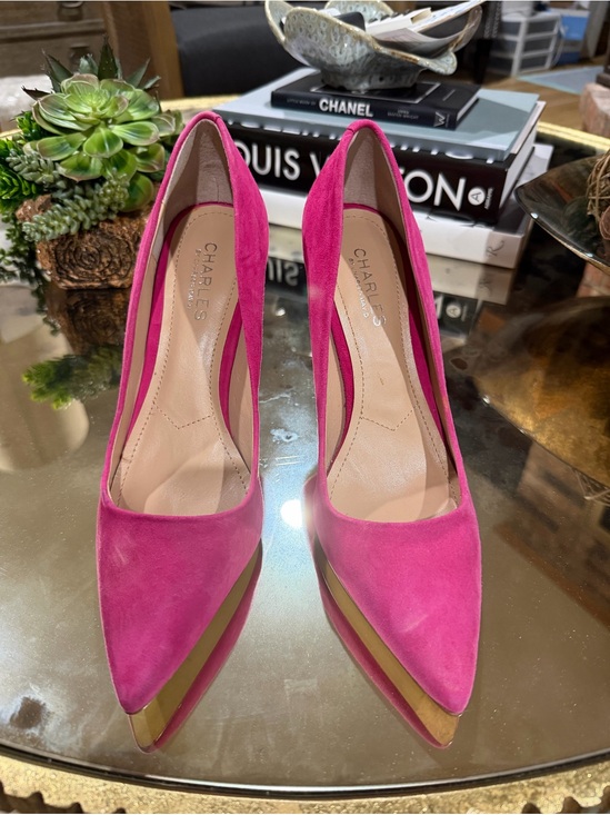 Charles David Shoes - Charles by Charles David Hot Pink Suede Pointed-Toe Pumps size 8.5